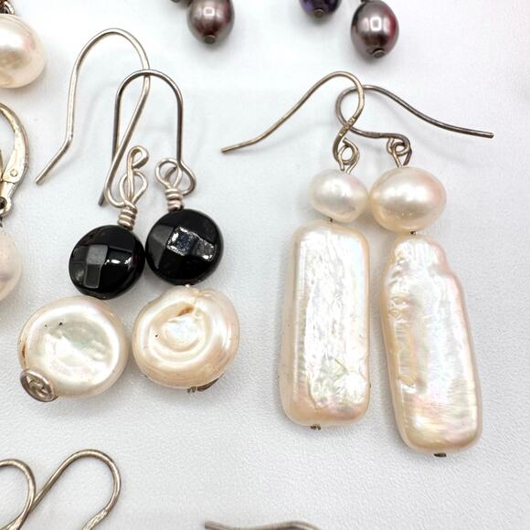 20 Pair Genuine Pearl Shell Earring Lot Pearlcore Sirencore Beach Wedding Bridal - Picture 9 of 16